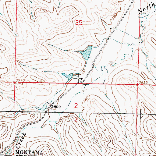 Topographic Map of 09S42E35DCCC01 Well, MT