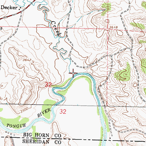 Topographic Map of 09S40E32ACAD01 Well, MT