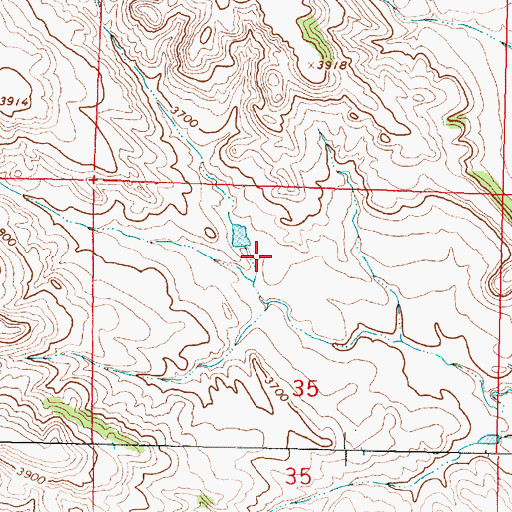 Topographic Map of 09S39E35BADB01 Well, MT