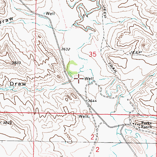 Topographic Map of 09S43E35CADC01 Well, MT