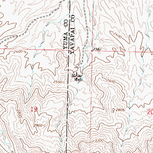 Topographic Map of Miller Well, AZ