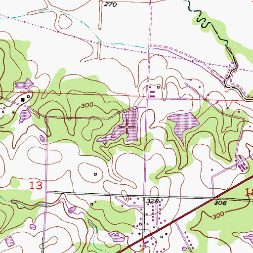Topographic Map of Sow Pond Dam, AR