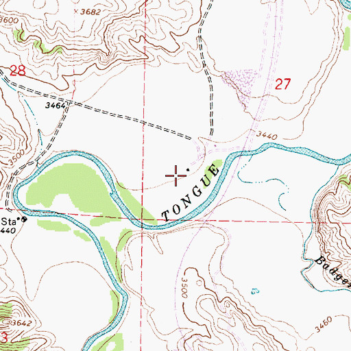 Topographic Map of 09S40E27CCAC01 Well, MT
