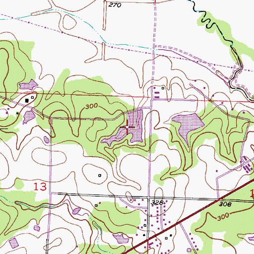 Topographic Map of Sow Pond, AR