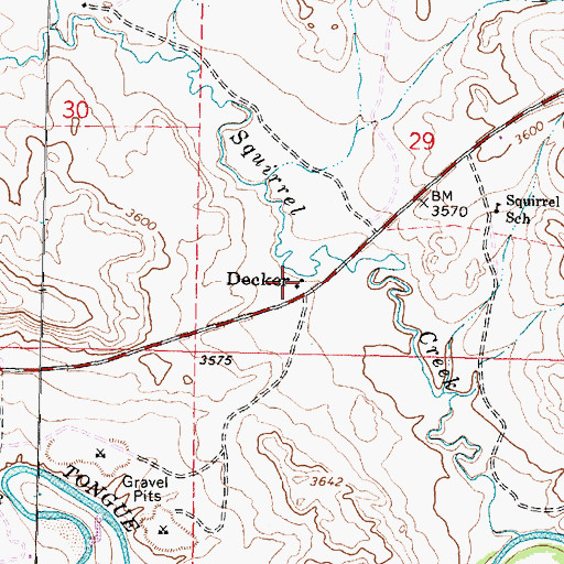 Topographic Map of 09S40E29CCAD02 Well, MT