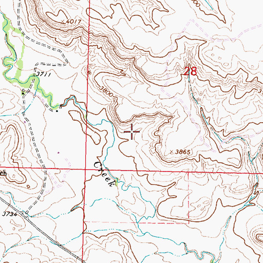 Topographic Map of 09S39E28CCAD02 Well, MT