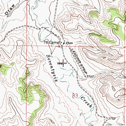 Topographic Map of 09S44E33BADB01 Well, MT