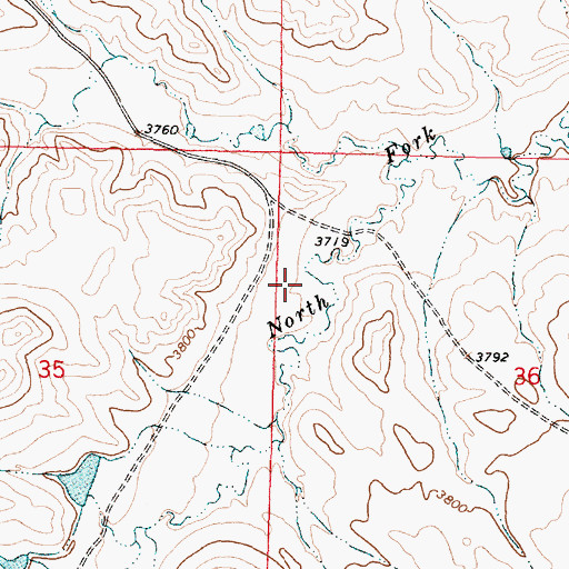 Topographic Map of 09S42E36BCBA01 Well, MT