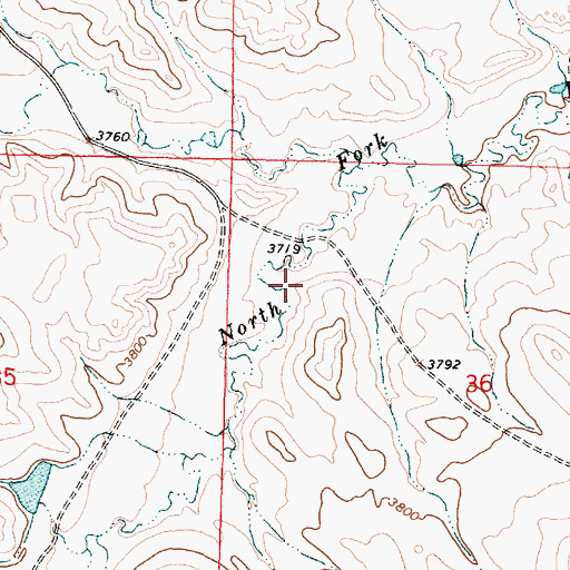 Topographic Map of 09S42E36BCAB01 Well, MT