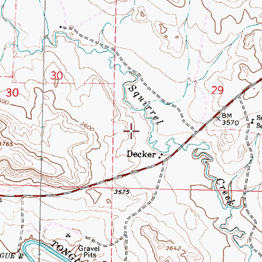 Topographic Map of 09S40E29CBCD01 Well, MT