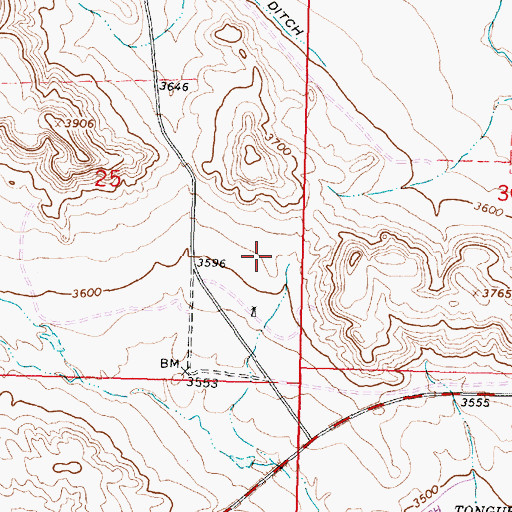 Topographic Map of 09S39E25DADB03 Well, MT