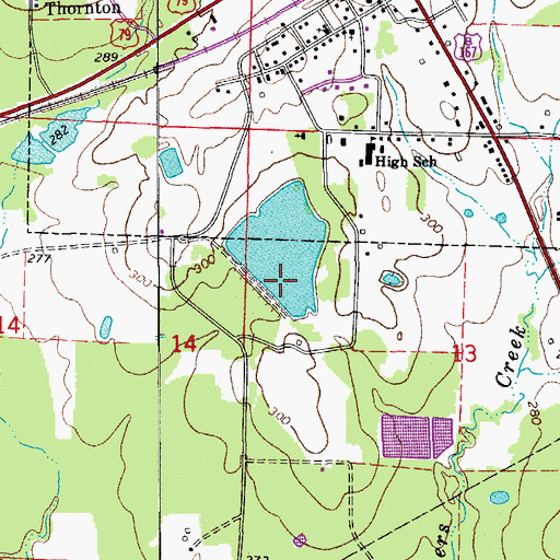 Topographic Map of Lake Cathay Dam, AR