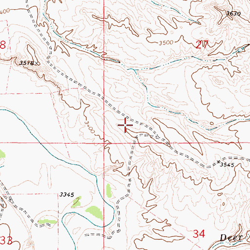 Topographic Map of 08S52E27CC__01 Well, MT