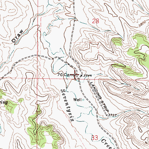 Topographic Map of 09S44E28CDCD01 Well, MT