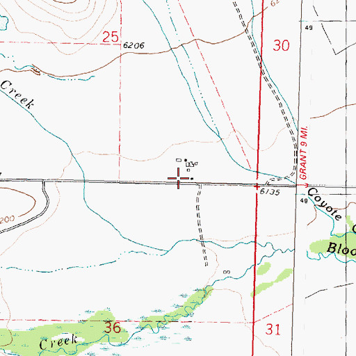 Topographic Map of 09S14W25DDCC01 Well, MT