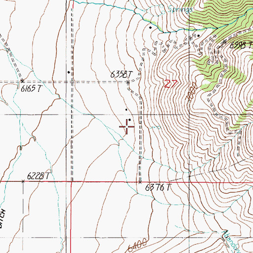 Topographic Map of 09S01E27CACD01 Well, MT