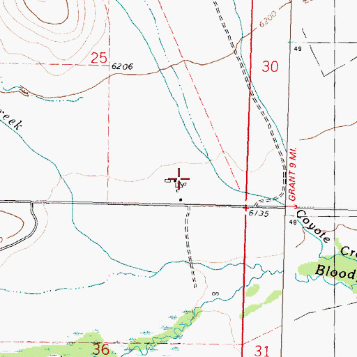 Topographic Map of 09S14W25DDCB01 Well, MT