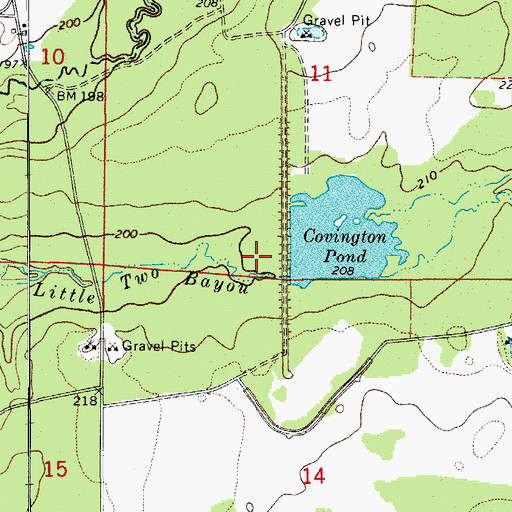 Topographic Map of Covington Pond Dam, AR