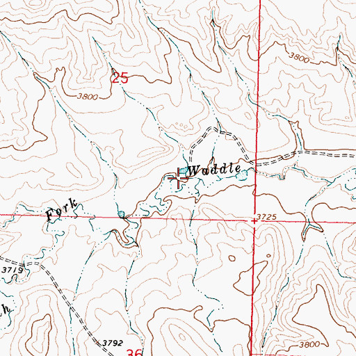 Topographic Map of 09S42E25DCAD01 Well, MT