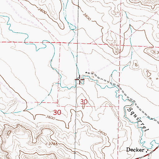 Topographic Map of 09S40E30ABDD01 Well, MT