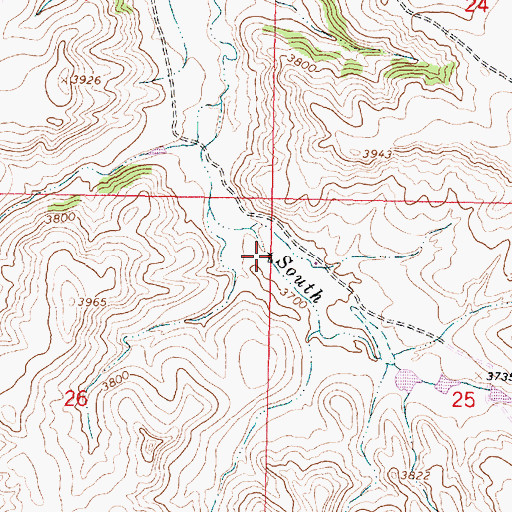 Topographic Map of 09S41E26AADA01 Well, MT