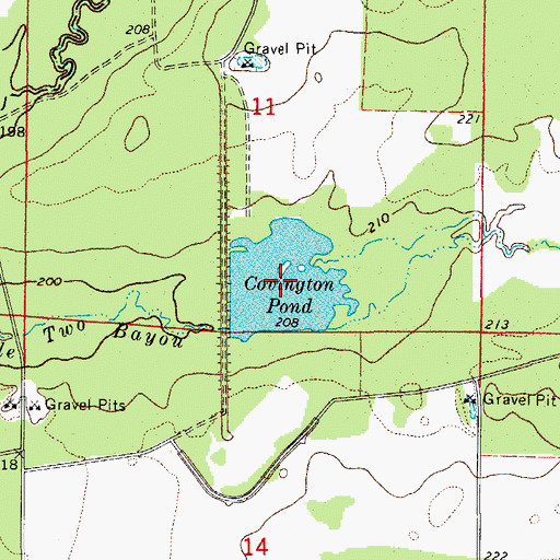Topographic Map of Covington Pond, AR