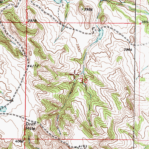 Topographic Map of 09S47E30BDDD01 Well, MT