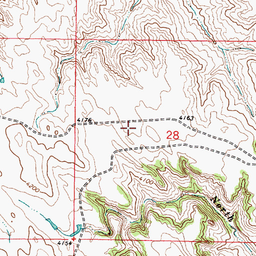 Topographic Map of 09S46E28BDCC01 Well, MT