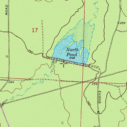 Topographic Map of North Pond Dam, AR