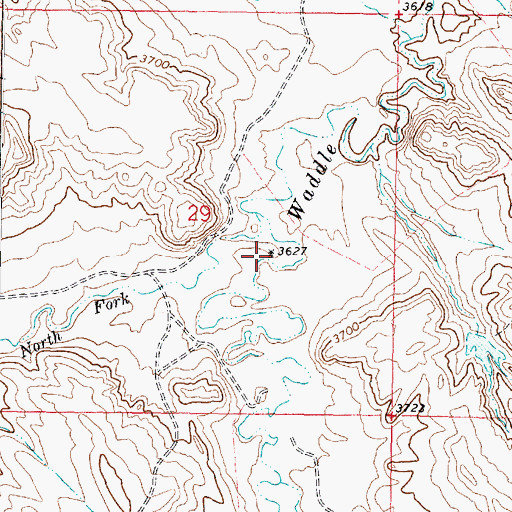 Topographic Map of 09S43E29DBAB01 Well, MT