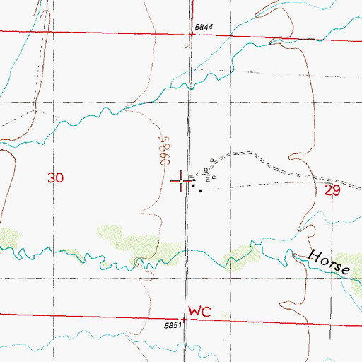 Topographic Map of 09S12W29CBBB01 Well, MT