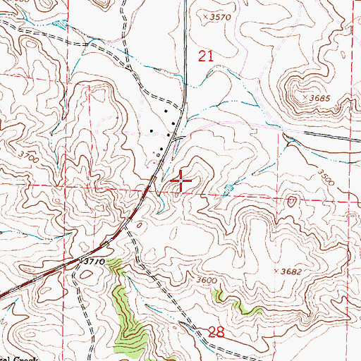 Topographic Map of 09S40E21CDDD01 Well, MT