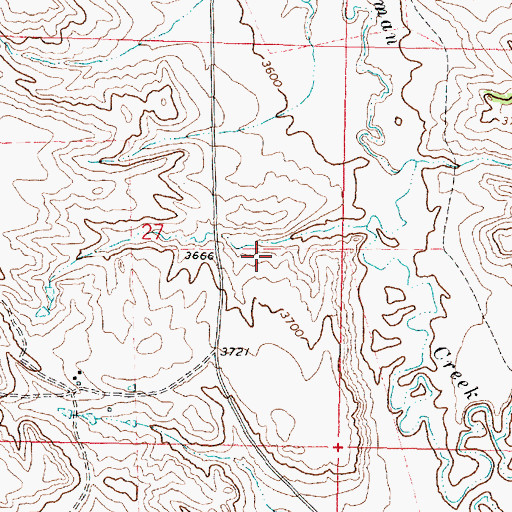Topographic Map of 09S43E27DABB01 Well, MT