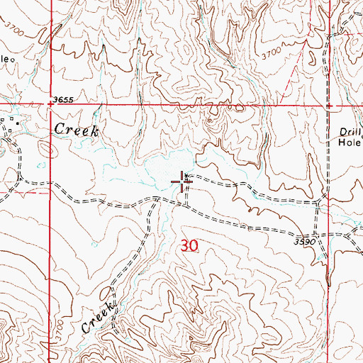 Topographic Map of 09S51E30BDAA01 Well, MT