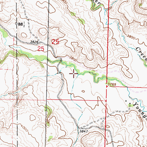Topographic Map of 09S38E25DACC02 Well, MT