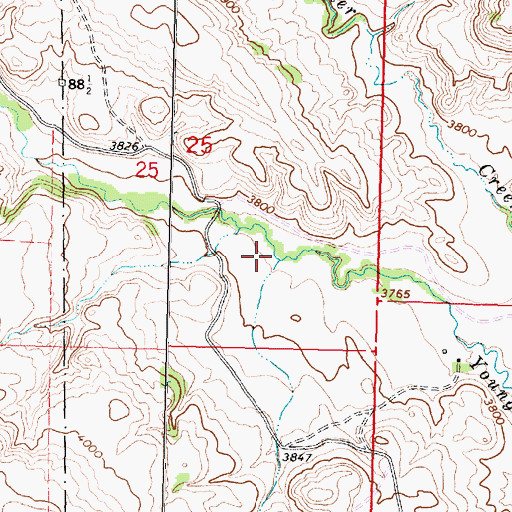 Topographic Map of 09S38E25DCAA01 Well, MT