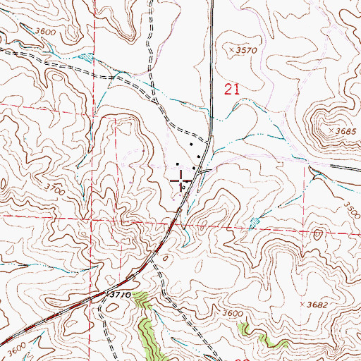 Topographic Map of 09S40E21CDBD02 Well, MT