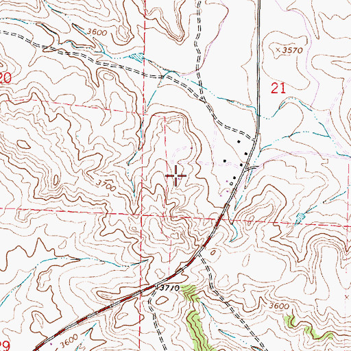 Topographic Map of 09S40E21CCAC01 Well, MT