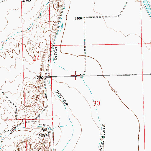 Topographic Map of 09S22E30BADD01 Well, MT