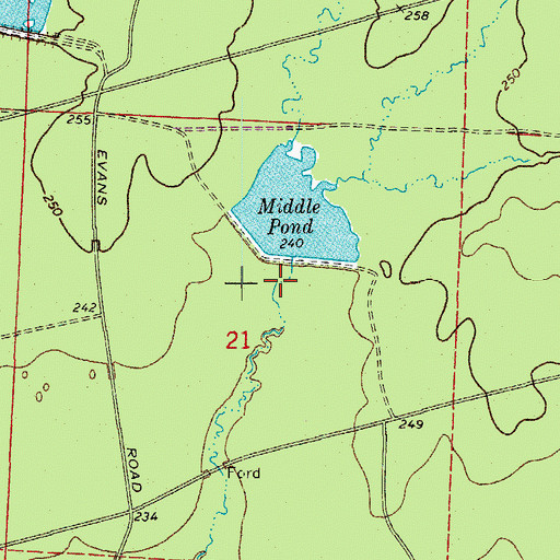 Topographic Map of Middle Pond Dam, AR