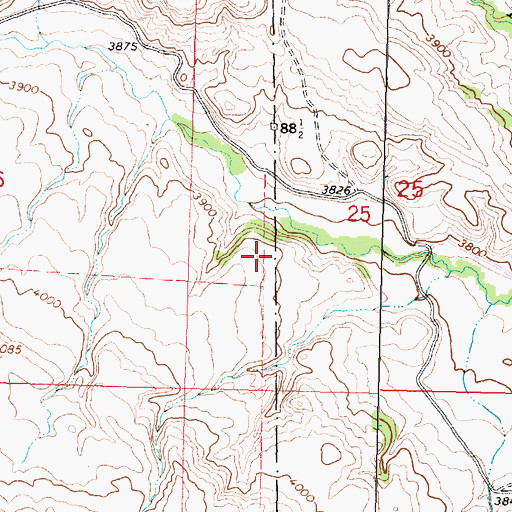 Topographic Map of 09S38E25CBDC01 Well, MT
