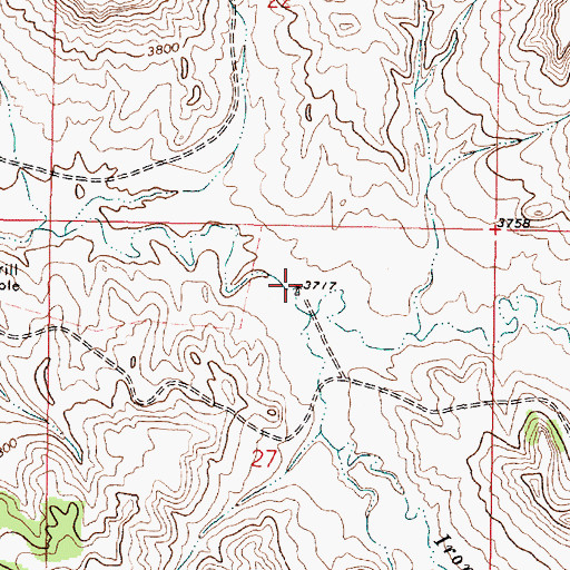 Topographic Map of 09S44E27ABCB01 Well, MT