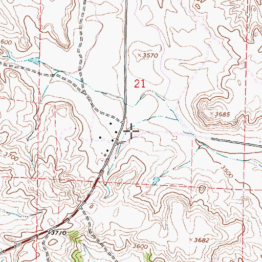 Topographic Map of 09S40E21CADA01 Well, MT