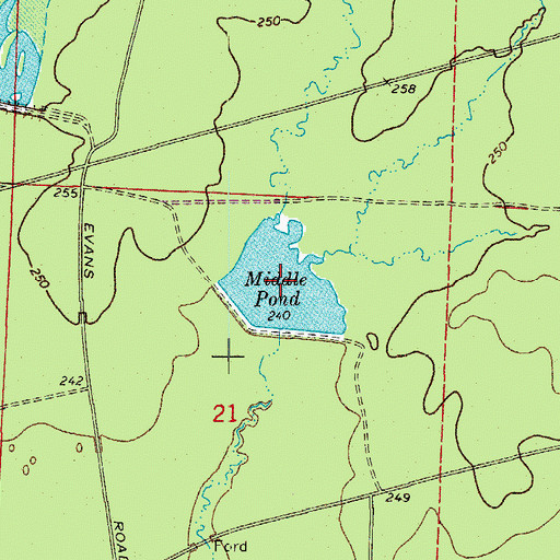 Topographic Map of Middle Pond, AR