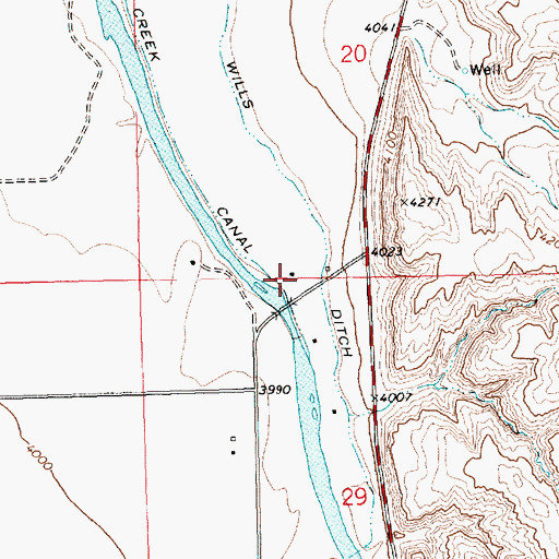 Topographic Map of 09S22E20CDCD01 Well, MT