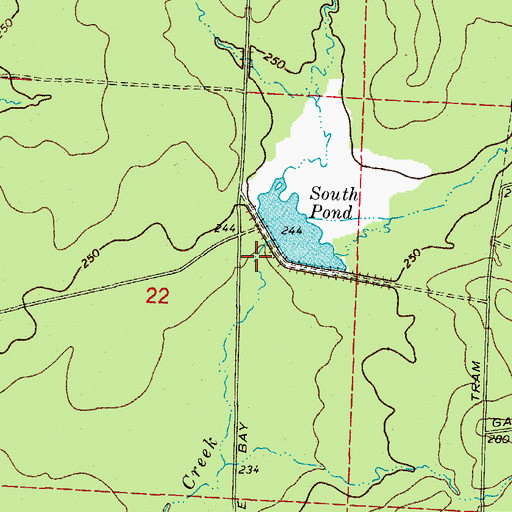 Topographic Map of South Pond Dam, AR