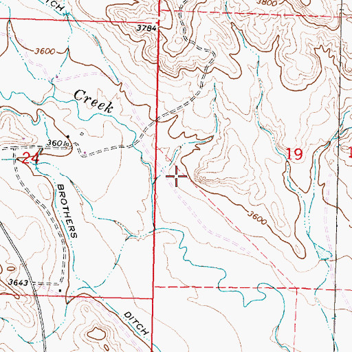 Topographic Map of 09S40E19CBBD02 Well, MT