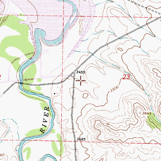 Topographic Map of 09S40E23CBBA01 Well, MT