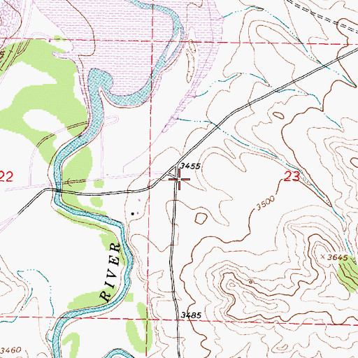 Topographic Map of 09S40E23BCCD01 Well, MT
