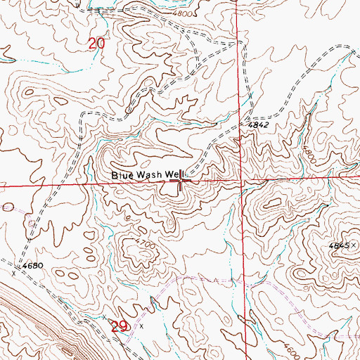 Topographic Map of 09S26E20DDCC01 Well, MT
